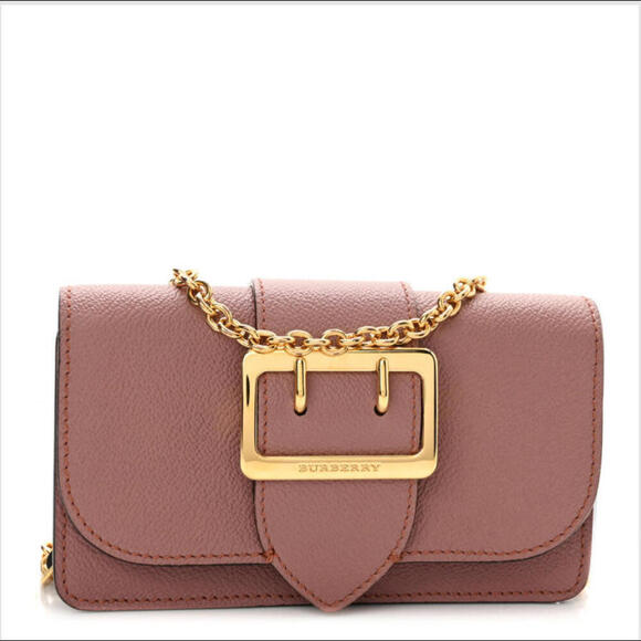 Burberry Handbags - Burberry Pink Leather Bag with Gold Chain